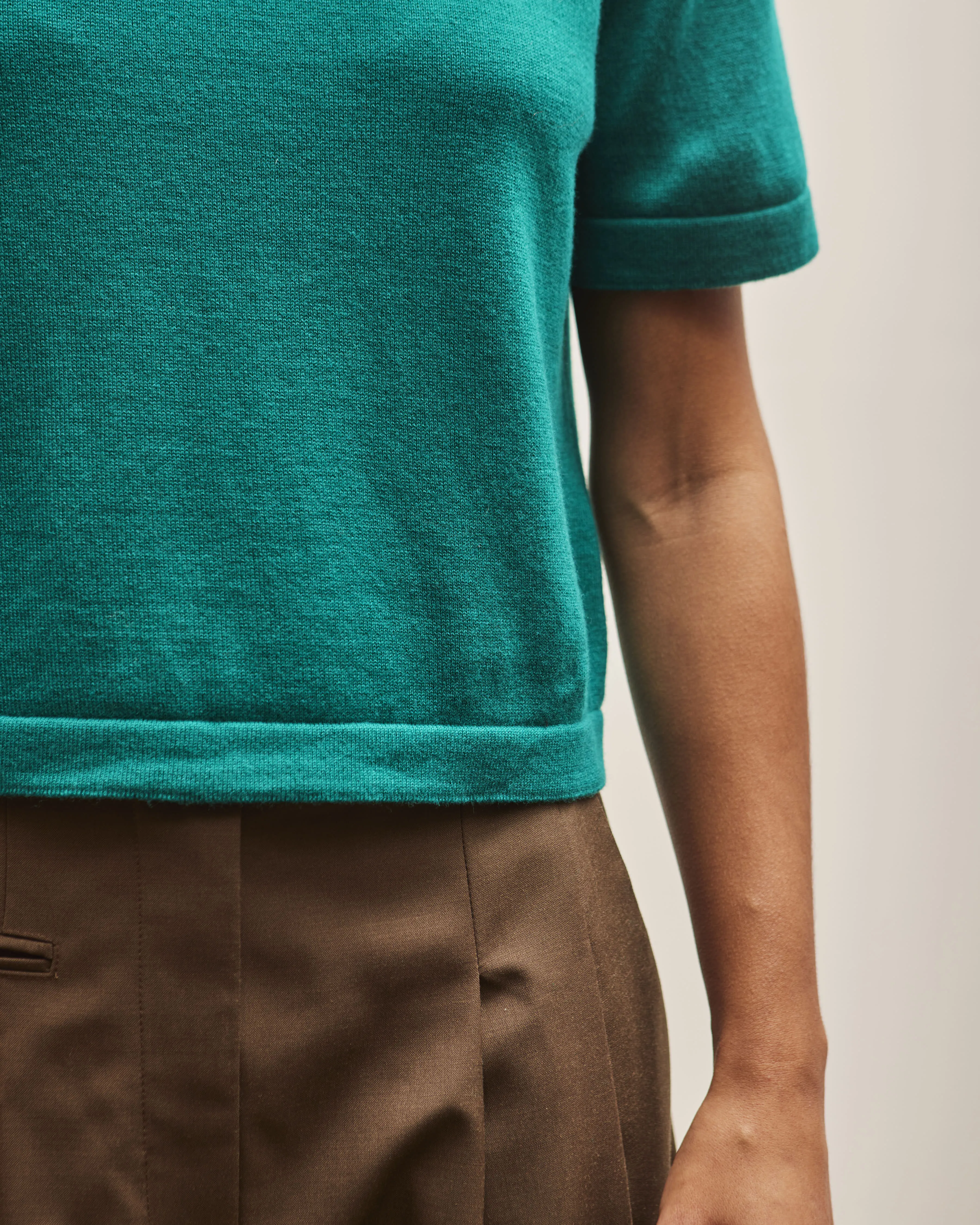 Cordera Merino Wool T-Shirt, Teal Green