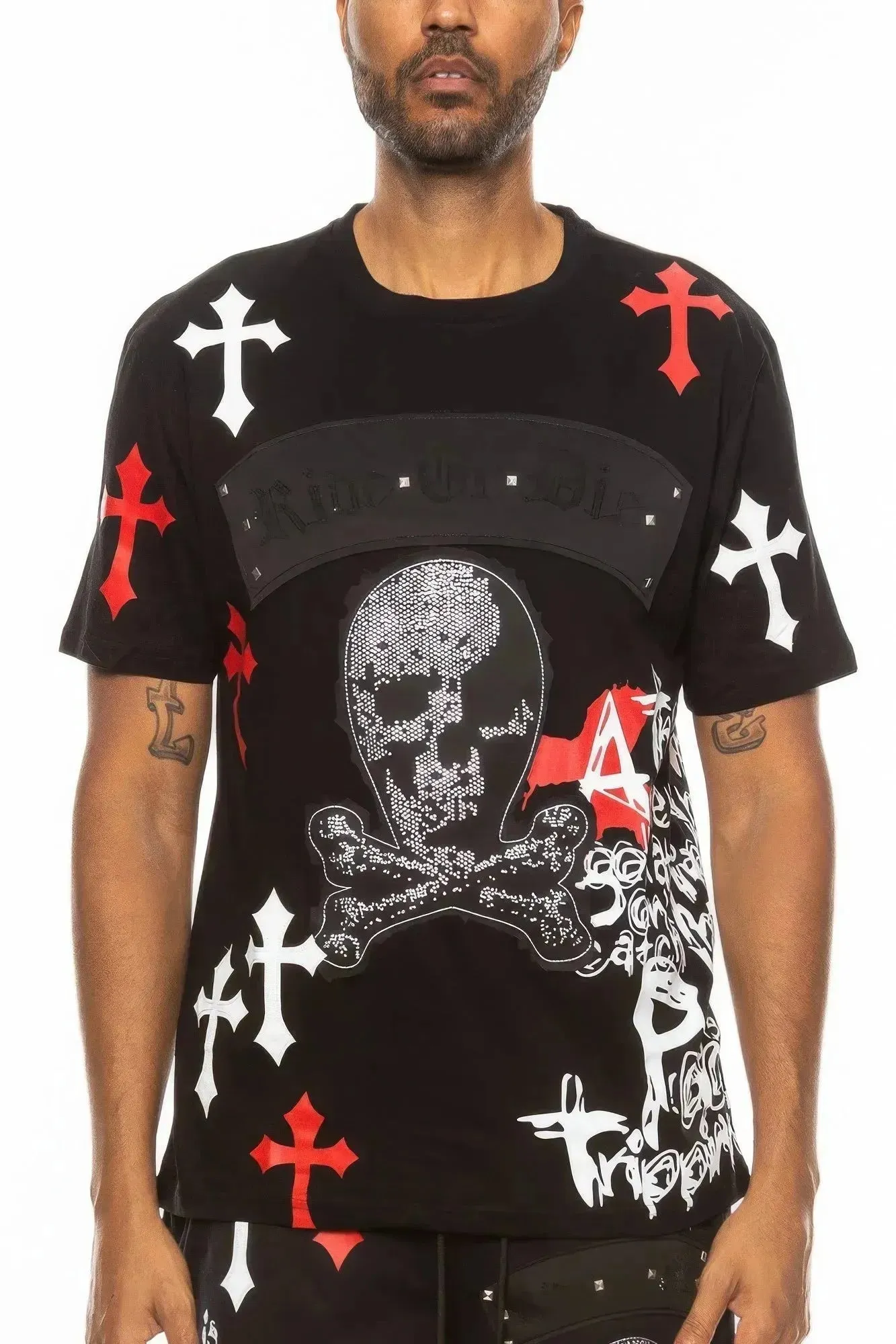 Cotton Print Chome Cross Thirt