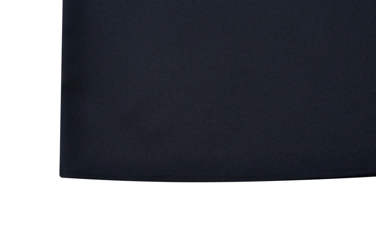 Crepe Stand Collar Tie Front Blouse