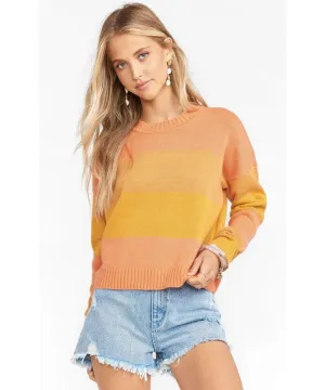 Cropped Varsity Sweater Sunshine Stripe