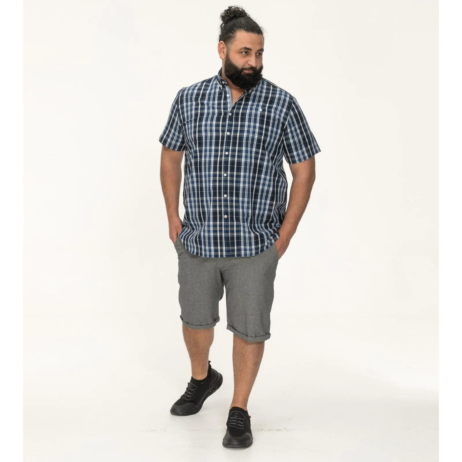 D555 Mens Walsall Big & Tall Checked Short Sleeve Shirt