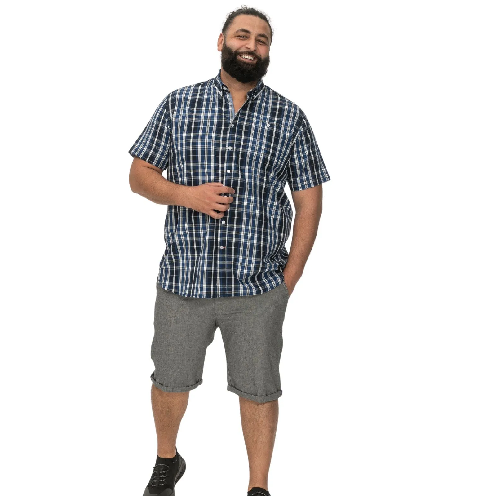 D555 Mens Walsall Big & Tall Checked Short Sleeve Shirt