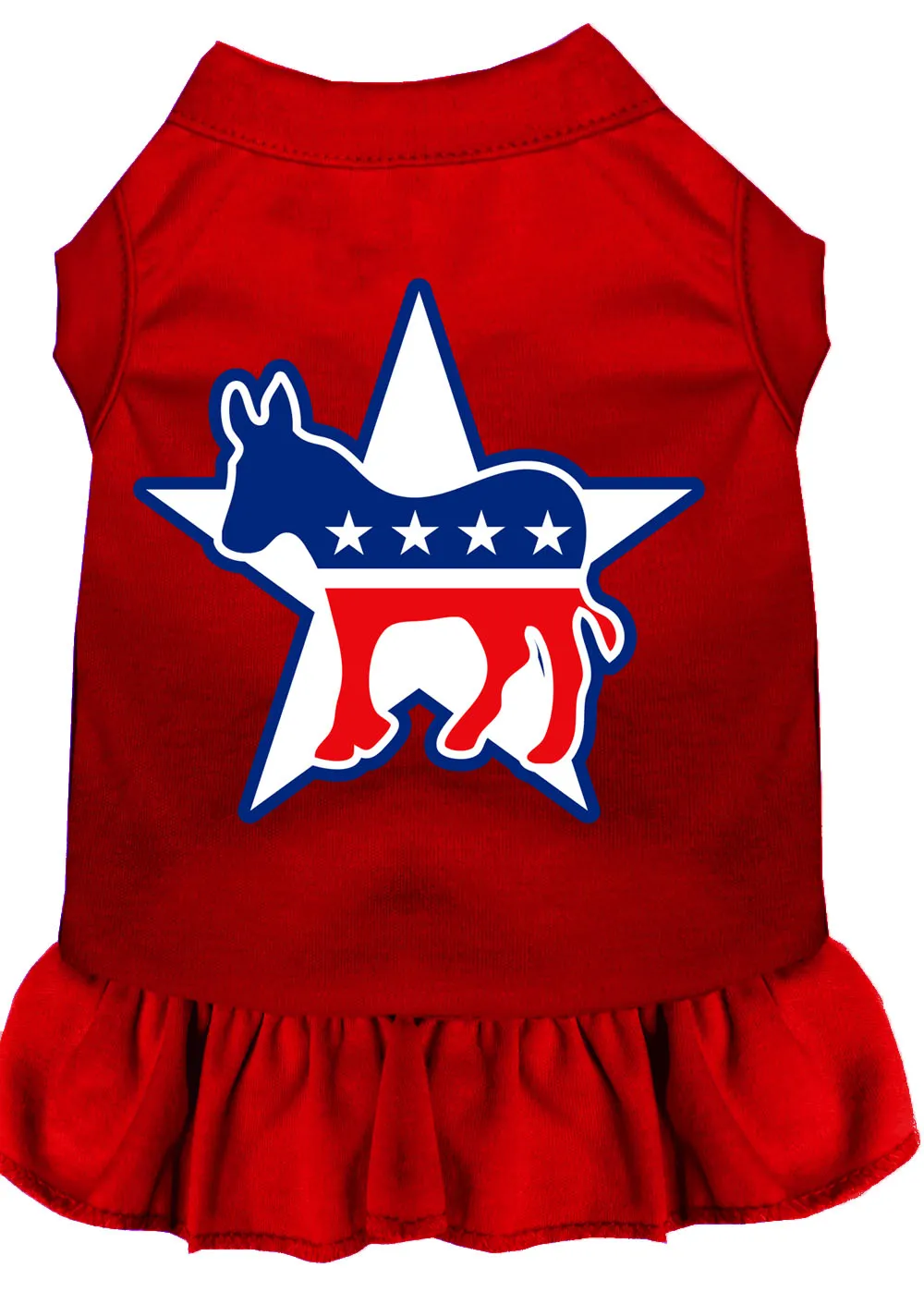 Democrat Screen Print Dress Red Xxxl