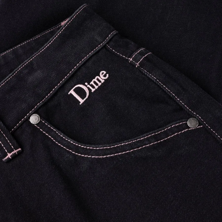 Dime Classic Relaxed Denim Pants in Black/Contrast Stitch