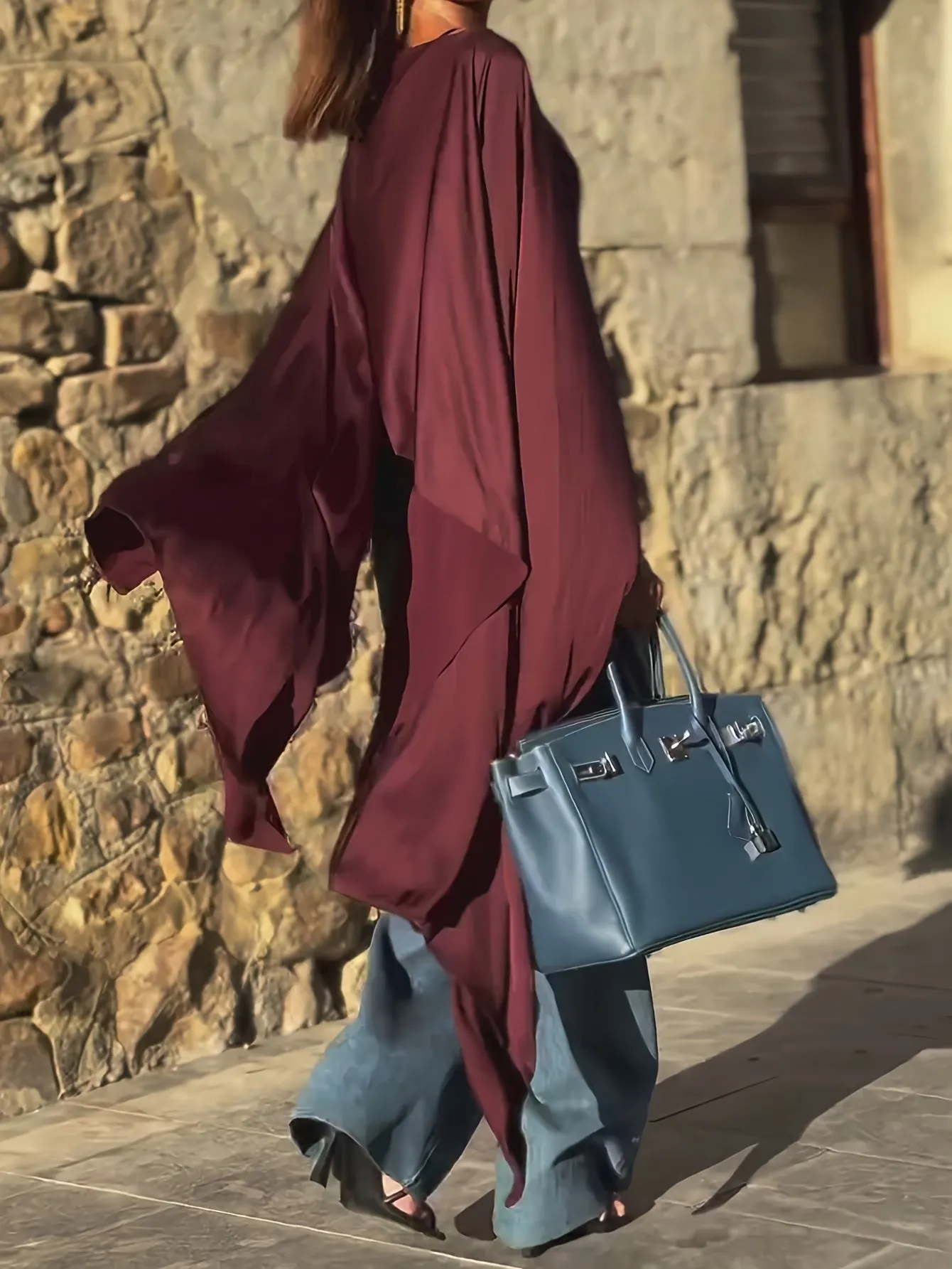 Elegant Long Color Fashion Dress Down Top