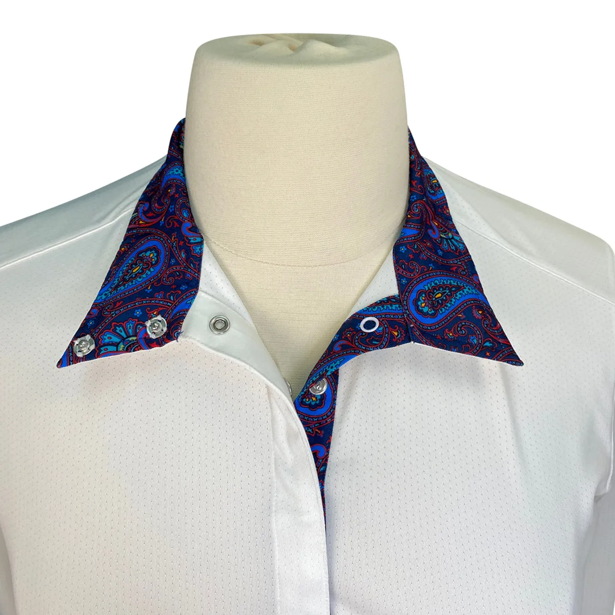 Essex Classics 'Talent Yarn' Show Shirt in White w/Blue Paisley - Women's XL