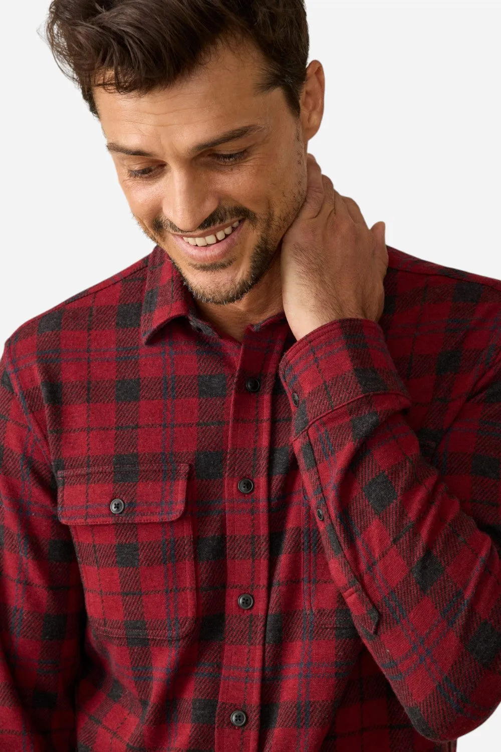 Faherty Legend Sweater Shirt in Cherry Creek Plaid