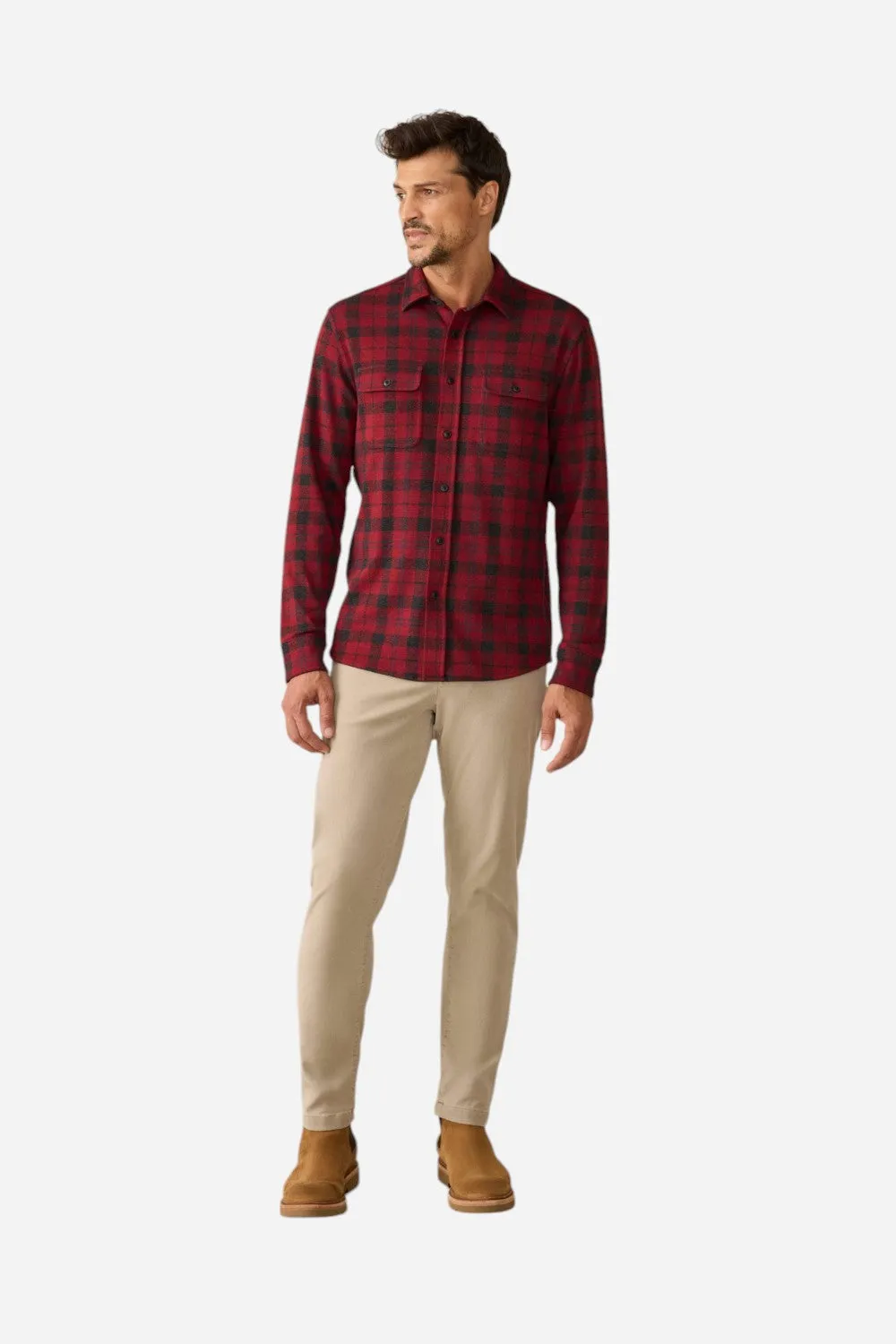Faherty Legend Sweater Shirt in Cherry Creek Plaid