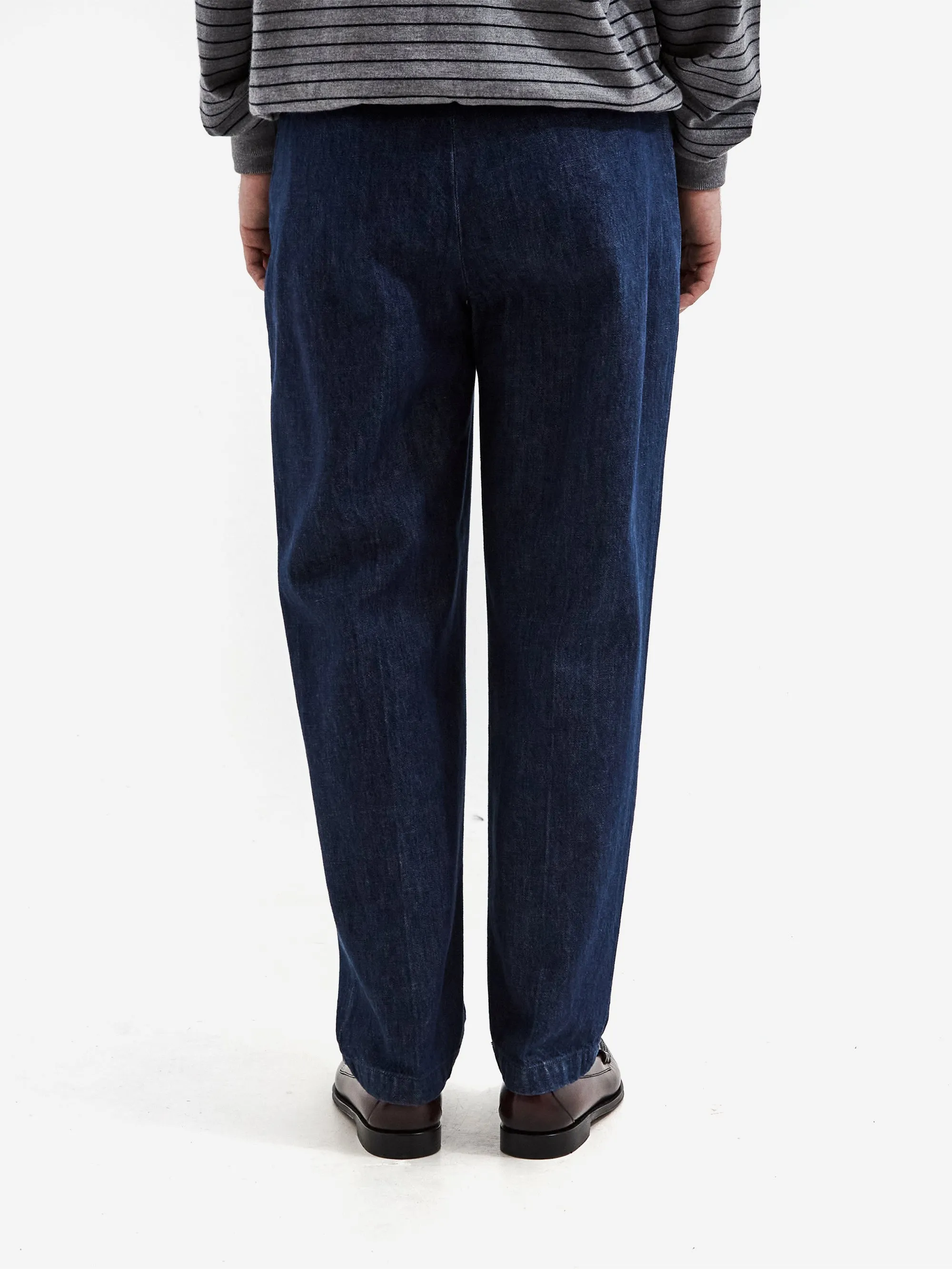 Farah Japan Two Tuck Wide Tapered Pants - Blue