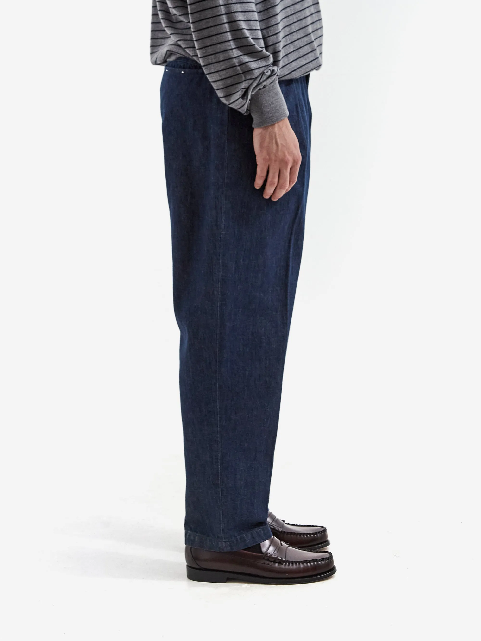 Farah Japan Two Tuck Wide Tapered Pants - Blue