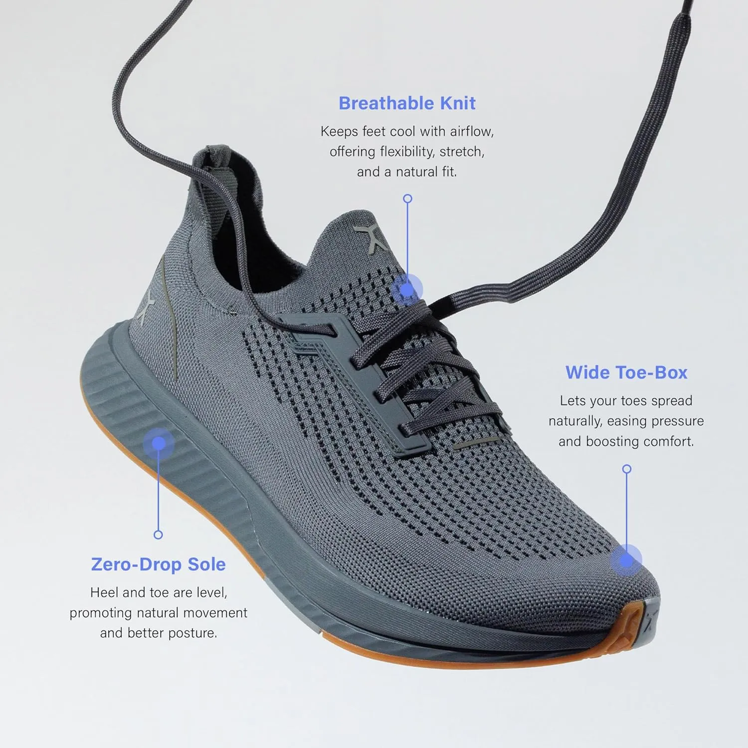 FLUX FOOTWEAR Mens and Womens Adapt Runner Wide Toe-Box Natural Movement Shoes with Breathable Knit Upper & UltraFlex Midsole Lightweight Shoes for Running, Walking & Everyday Wear