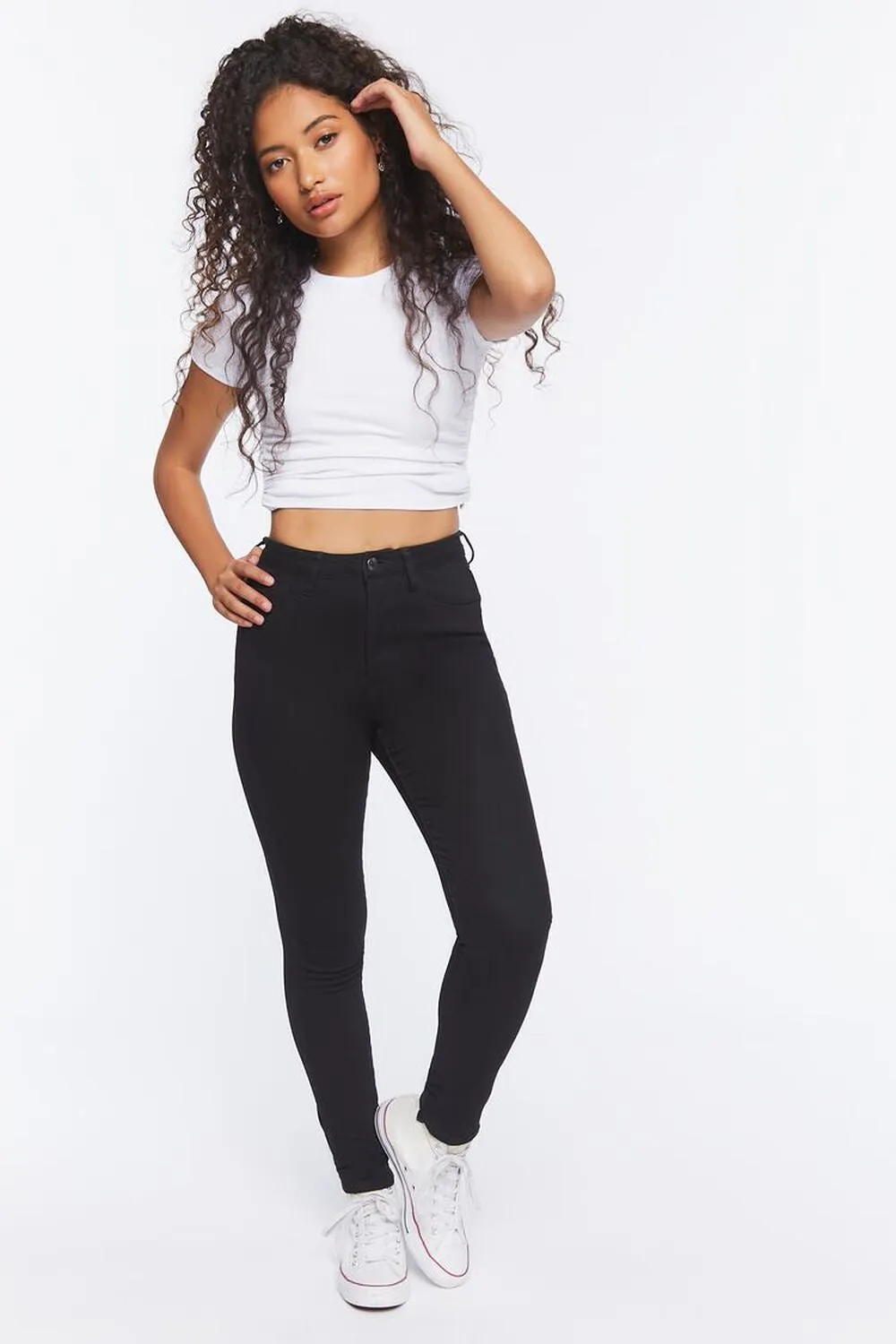 Forever 21 Stretch High-Rise Skinny Jeans -Black