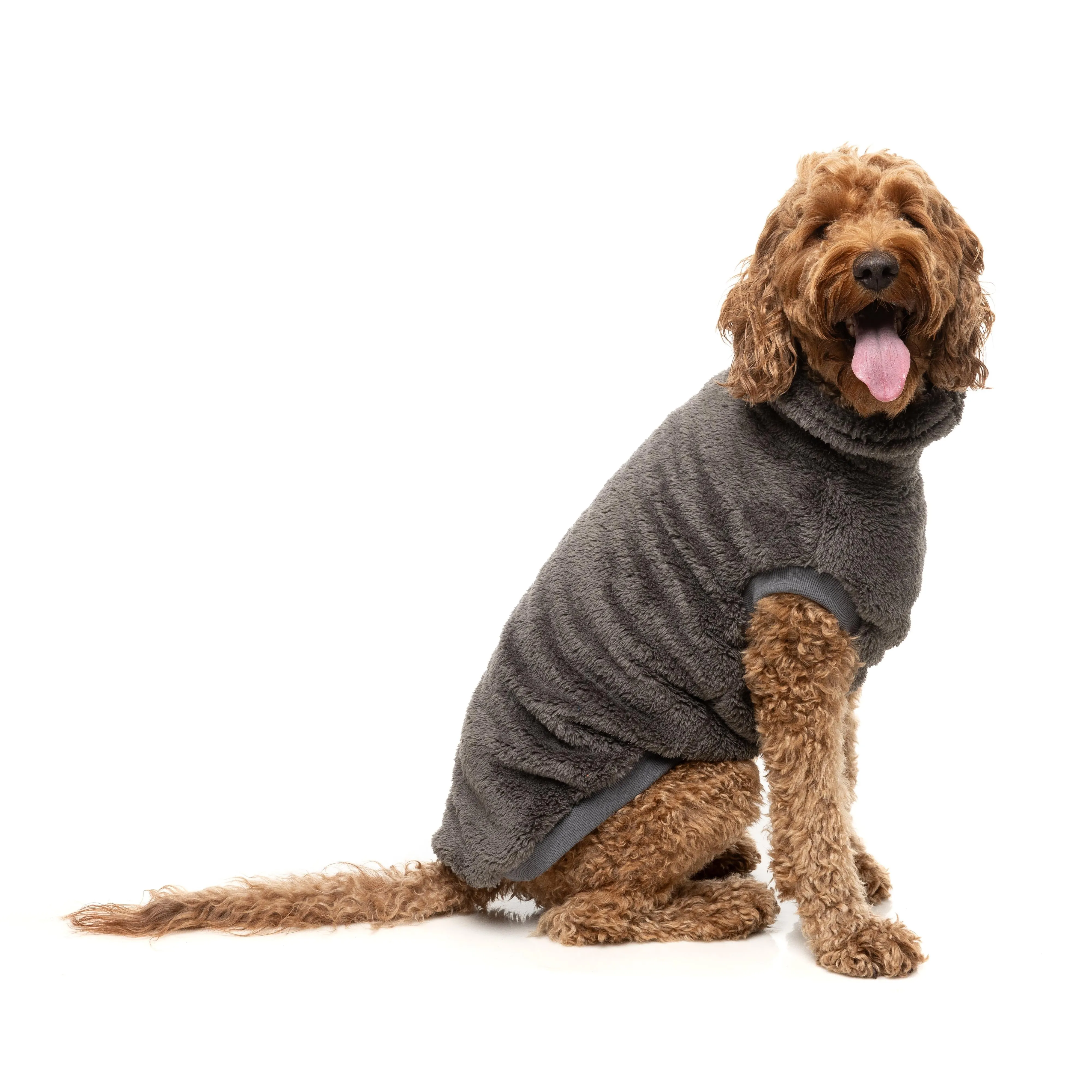 FuzzYard Dog Apparel Turtle Teddy 25 Sweater Gunmetal Grey Size 4 ^ ^