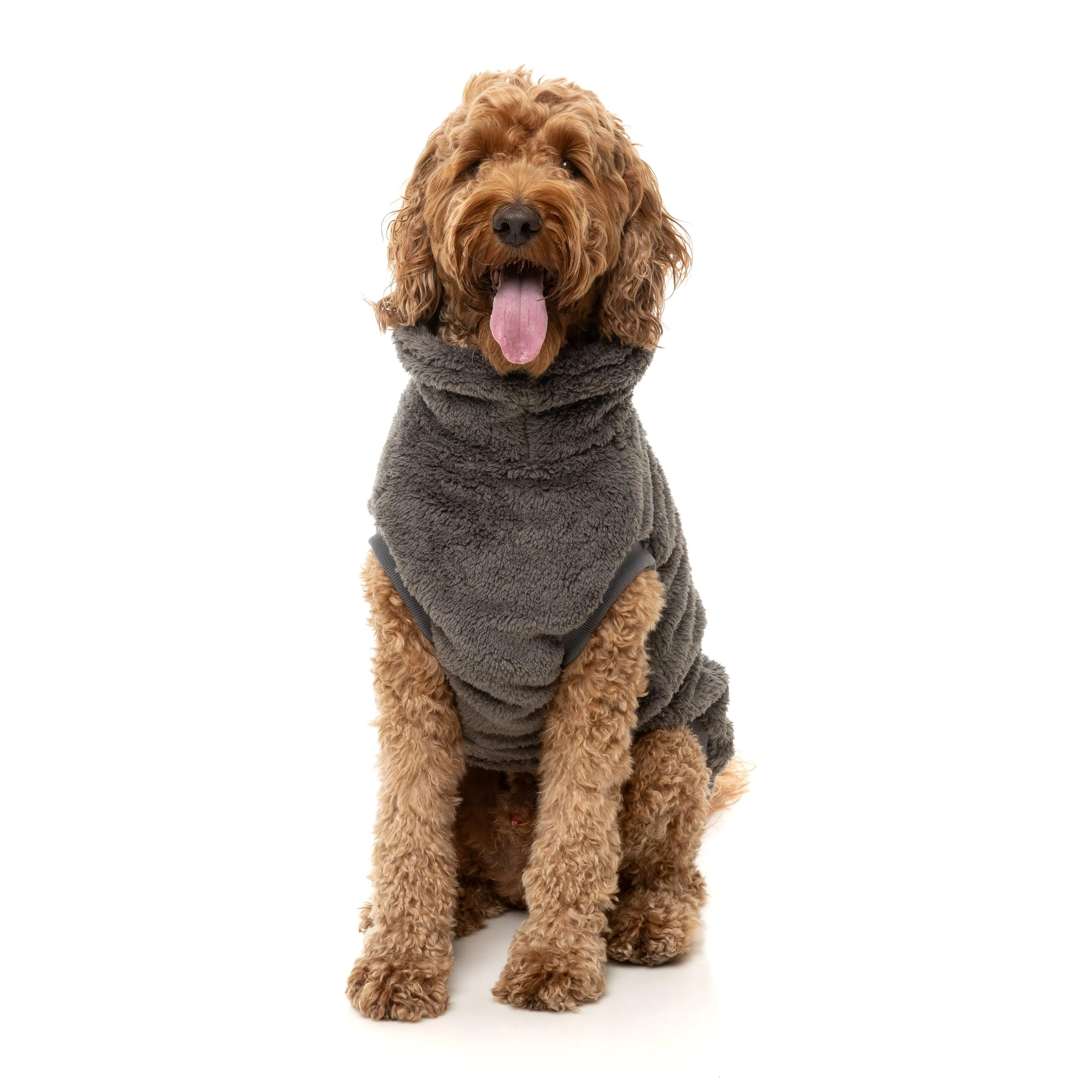 FuzzYard Dog Apparel Turtle Teddy 25 Sweater Gunmetal Grey Size 4 ^ ^