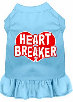 Heart Breaker Screen Print Dress Baby Blue Xxxl
