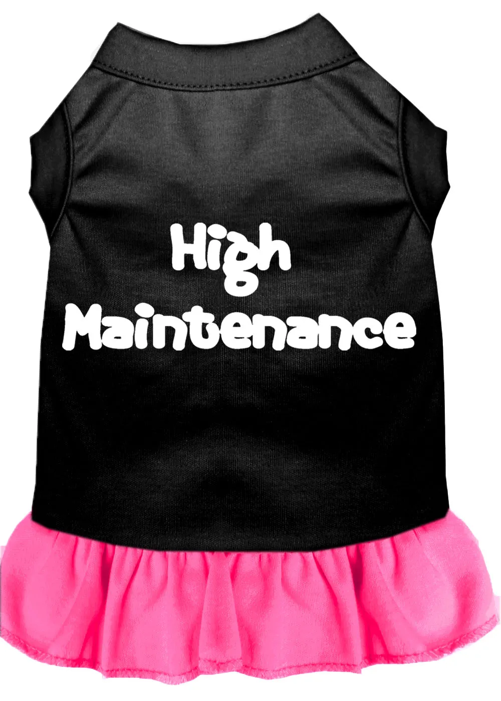 High Maintenance Screen Print Dress Black With Bright Pink Xxl