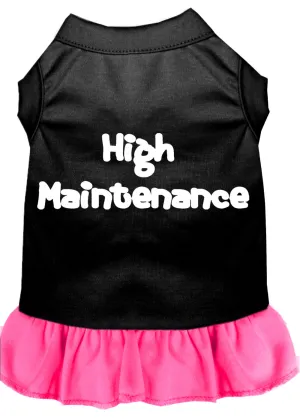 High Maintenance Screen Print Dress Black With Bright Pink Xxl