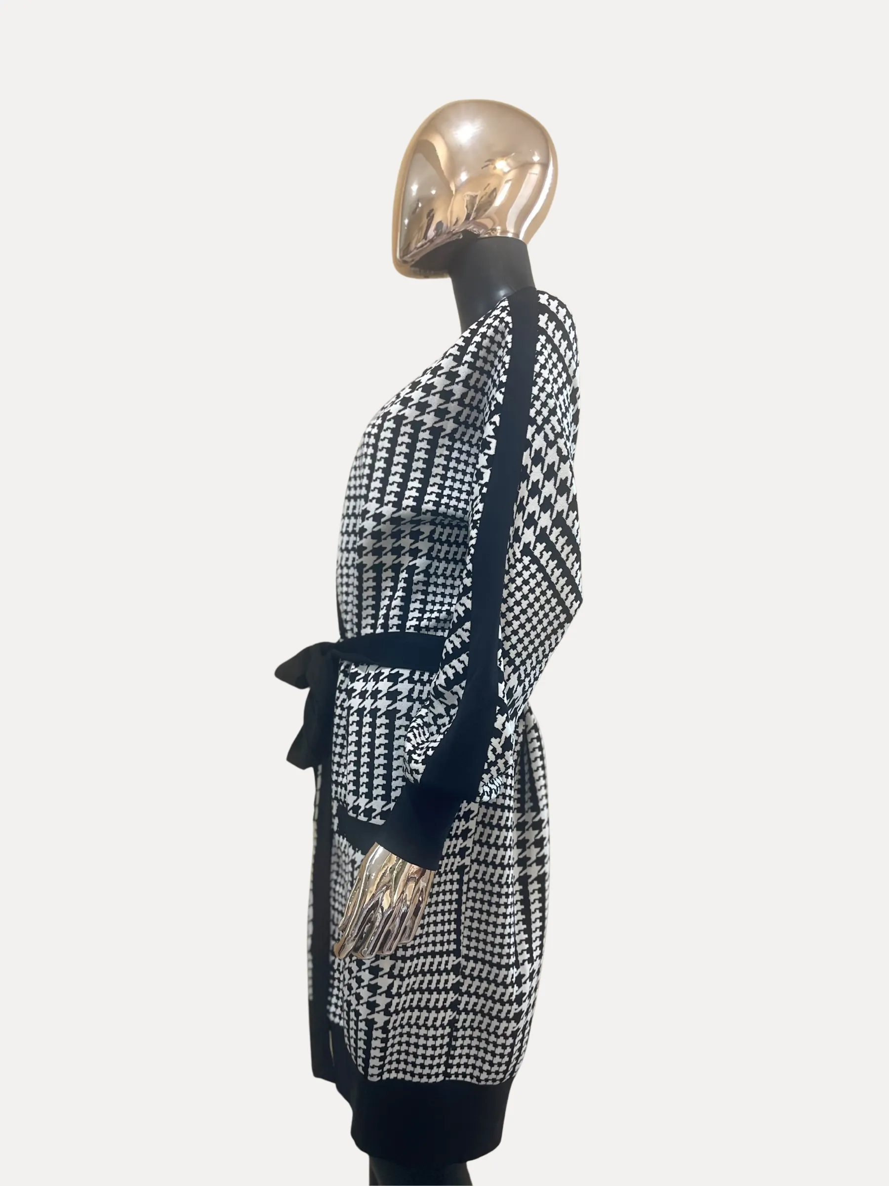 Houndstooth Knit Cardigan