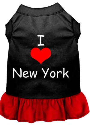 I Heart New York Screen Print Dress Black With Red Xxxl