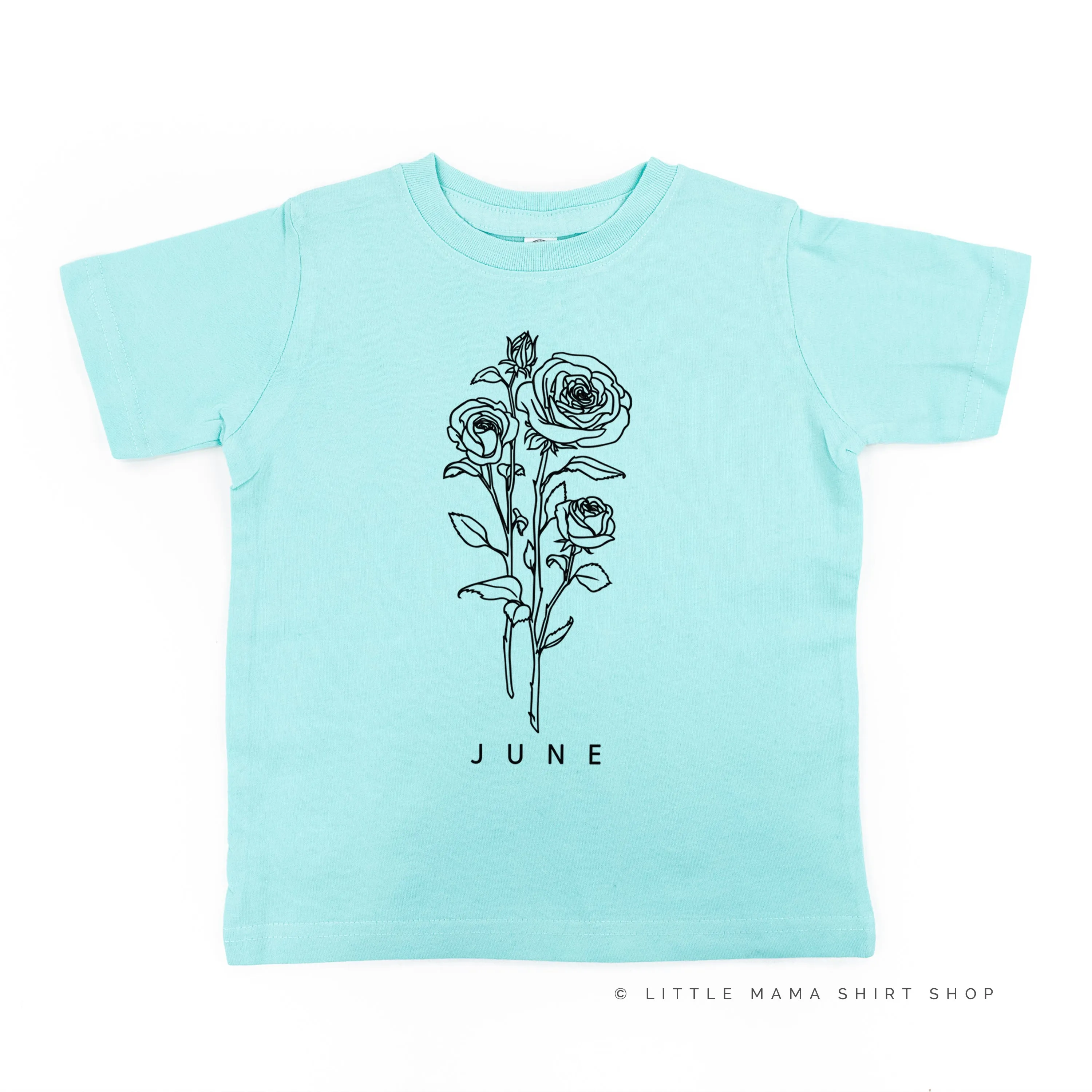 JUNE BIRTH FLOWER - Rose - Short Sleeve Child Shirt