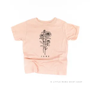 JUNE BIRTH FLOWER - Rose - Short Sleeve Child Shirt