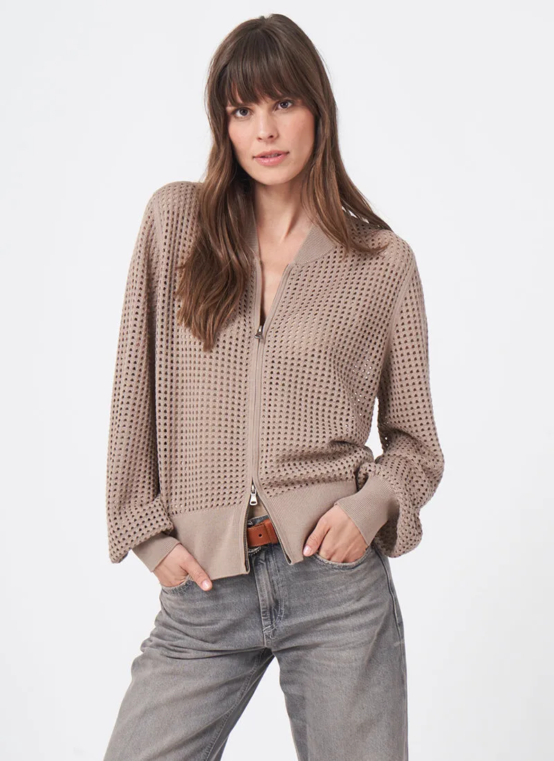 Knitted Zip Up Cardigan