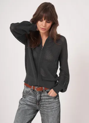 Knitted Zip Up Cardigan