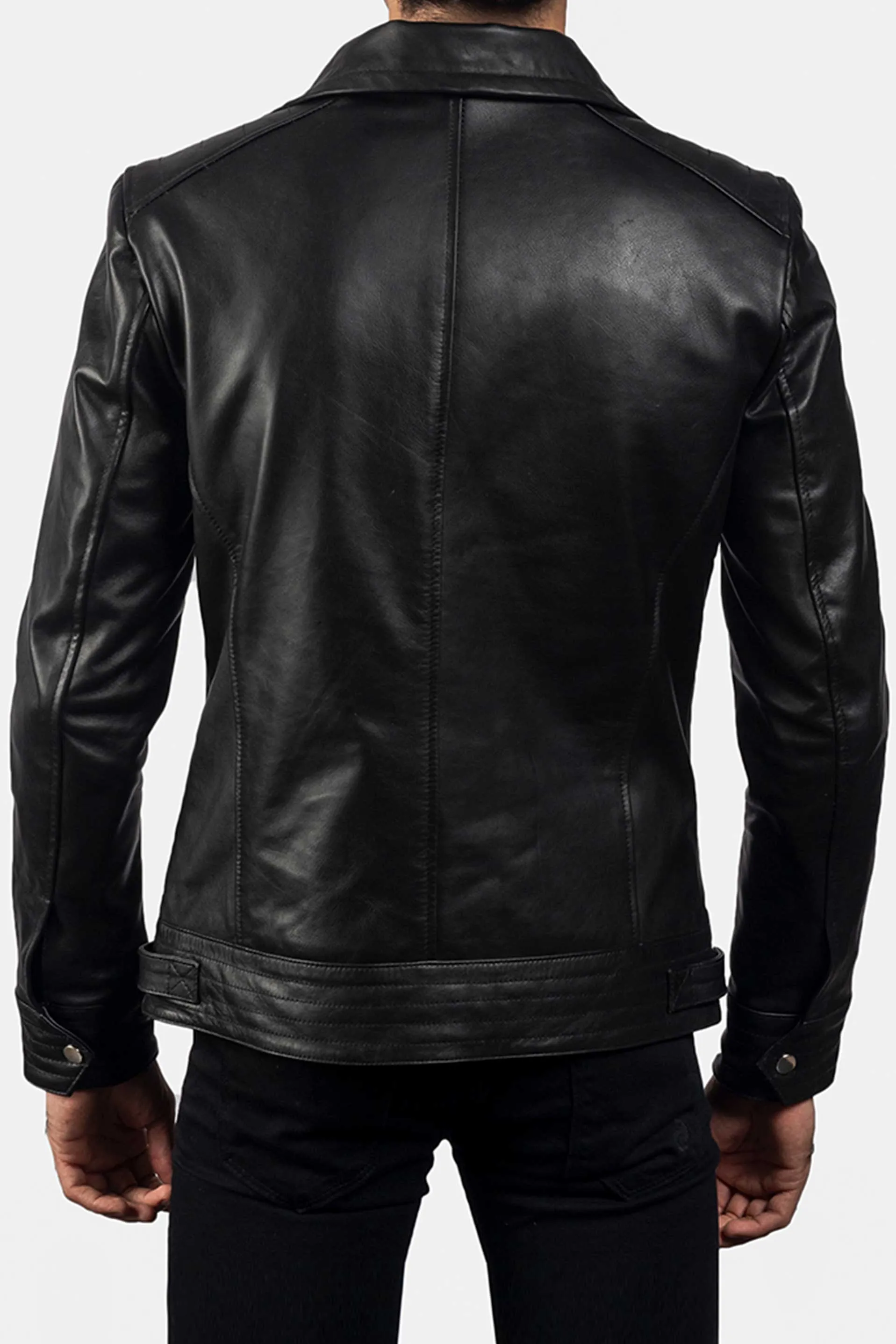 Legender Black | Men's Black Leather Biker Jacket