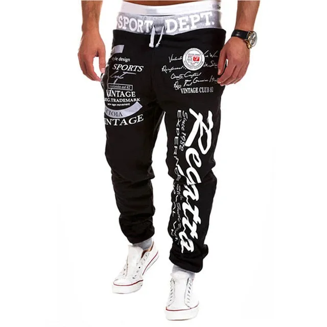 Letter Print Pants Hip Hop Joggers