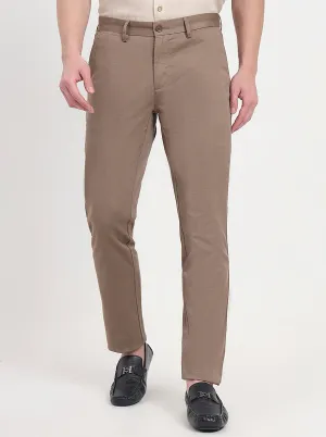 Light Brown Printed Uno Fit Casual Trouser | JadeBlue