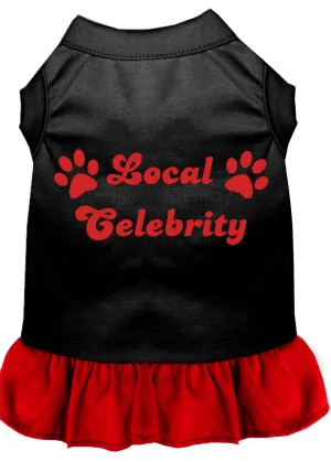 Local Celebrity Screen Print Dress Black With Red Xl