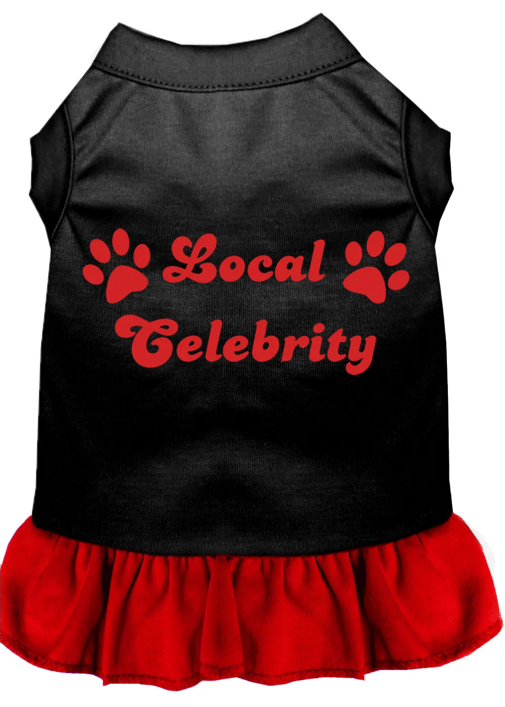 Local Celebrity Screen Print Dress Black With Red Xl
