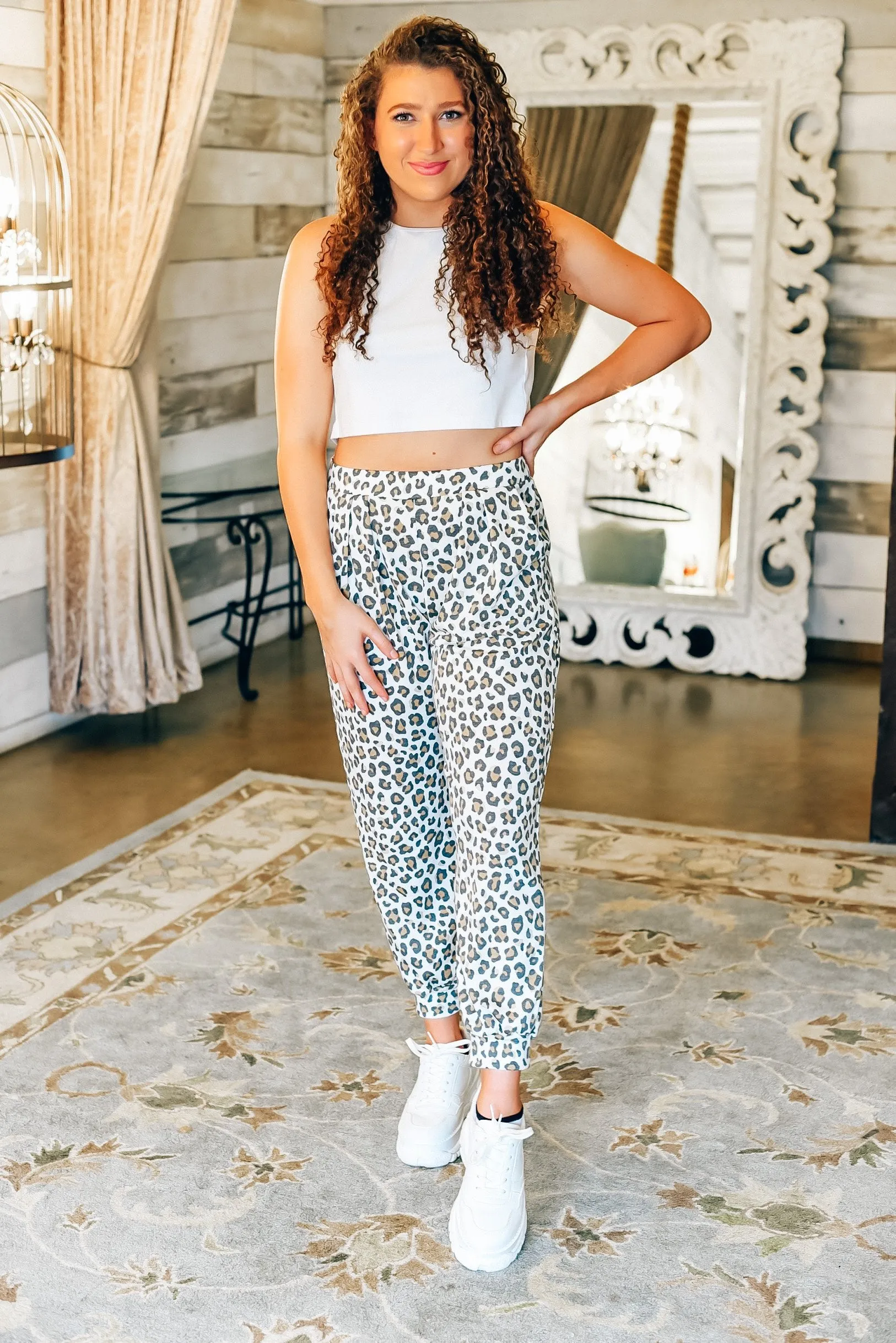 Lounge Life Leopard Print Joggers