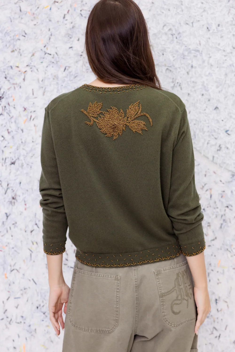 M.A.Dainty Cherish Cardigan Olive Green
