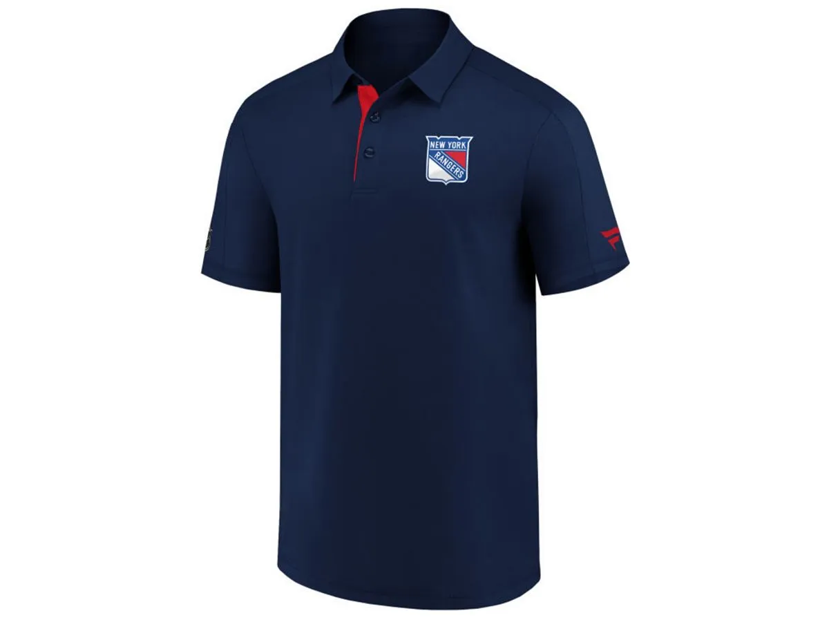 Men's New York Rangers Majestic Locker Room Polo, Blue