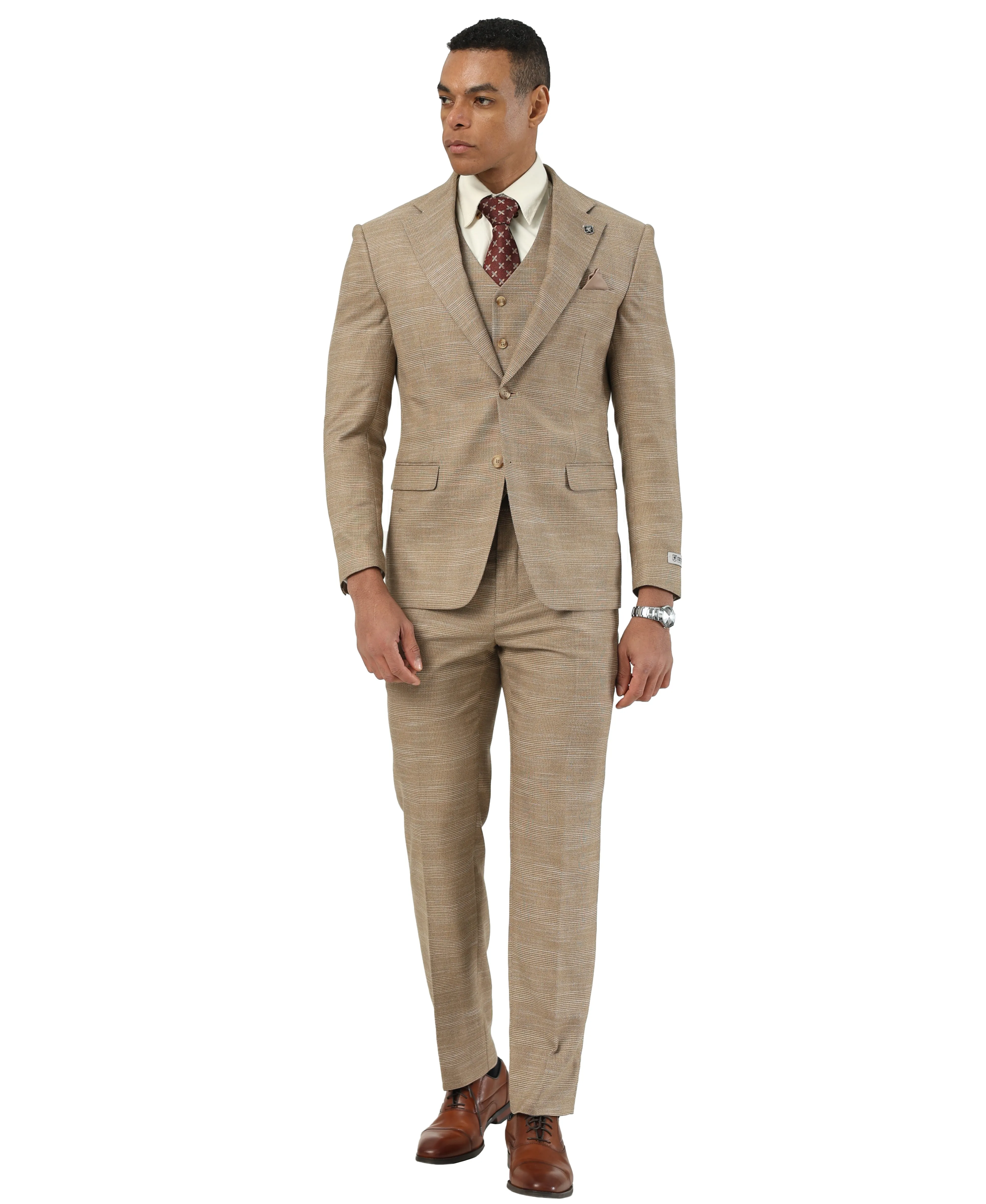 Mens Suit Plaid 3pc by Stacy Adams