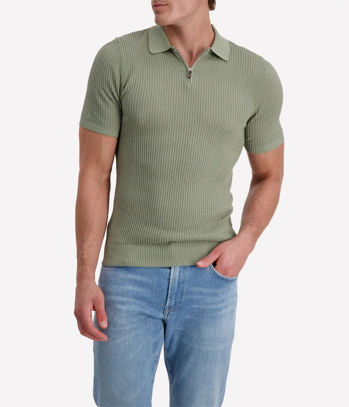 Polo Sweater in Salvia