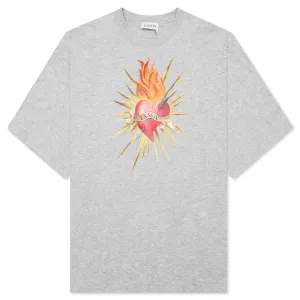 Printed Oversized T-Shirt - Light Grey