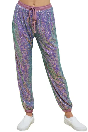 Purple Sequin Pant