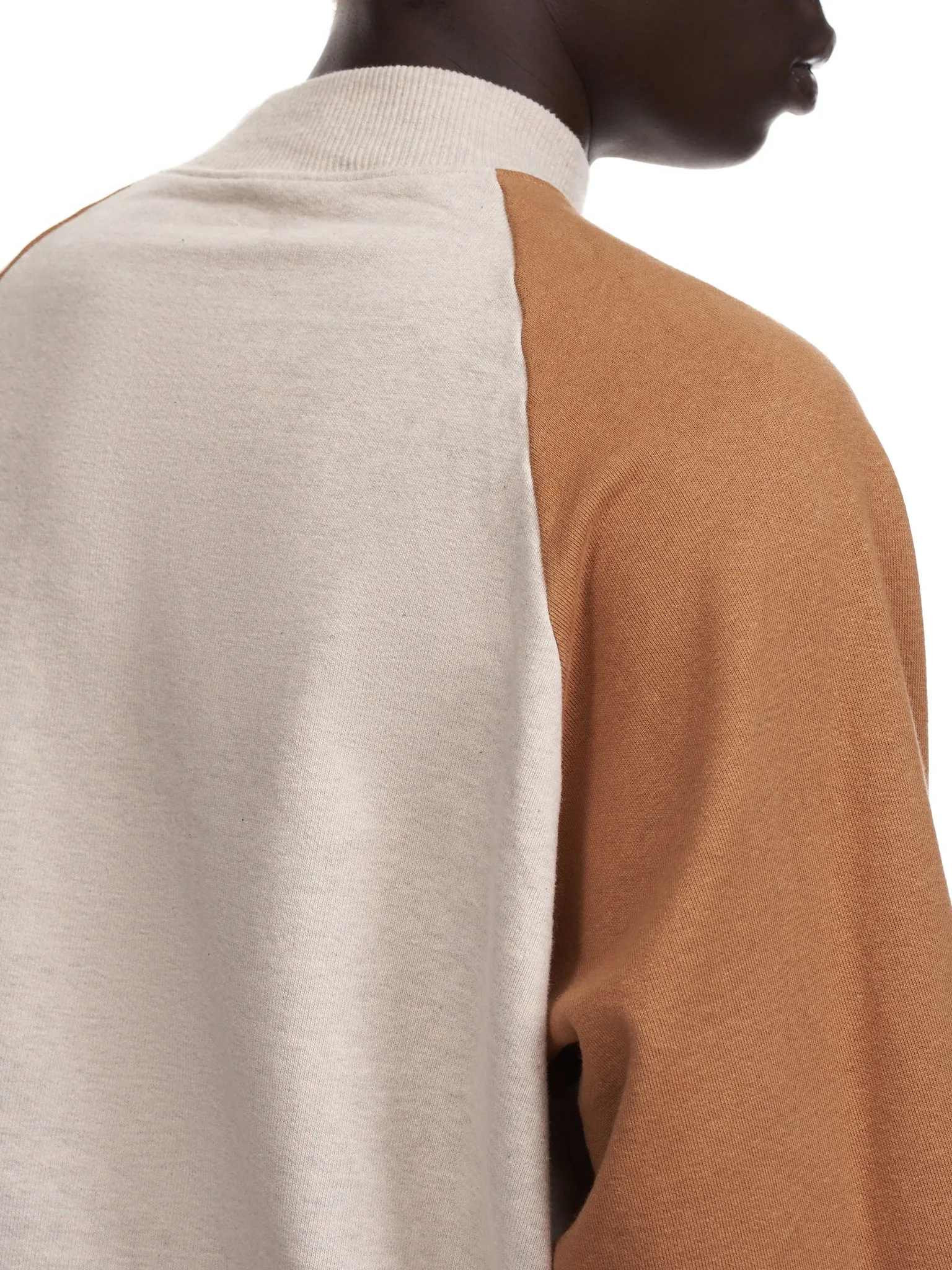 Raglan Sleeve High Neck Sweatshirt (K2109LC032-ECRU-GOLD)