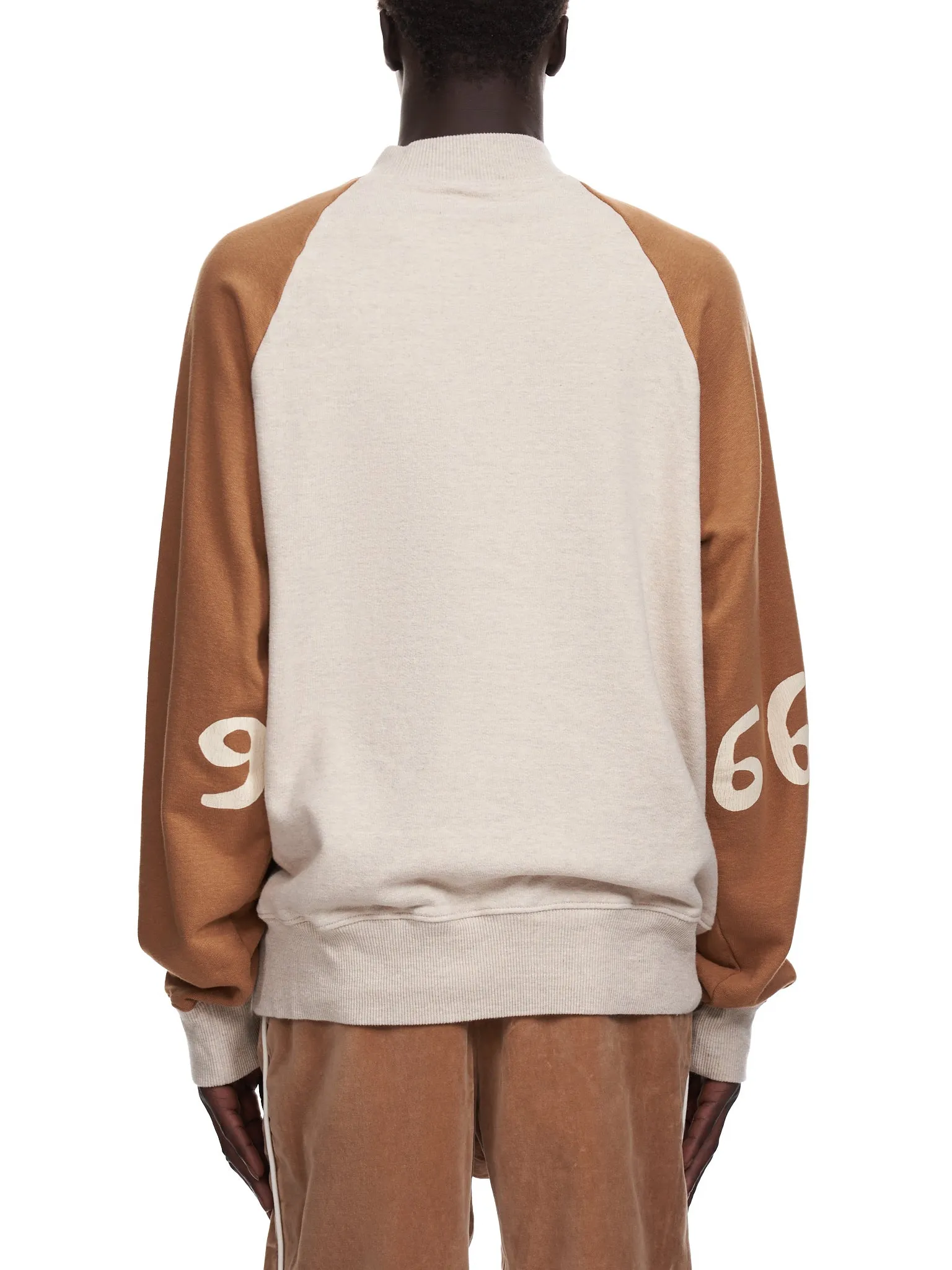 Raglan Sleeve High Neck Sweatshirt (K2109LC032-ECRU-GOLD)