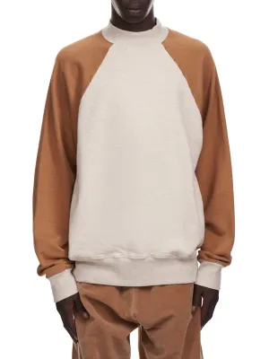 Raglan Sleeve High Neck Sweatshirt (K2109LC032-ECRU-GOLD)