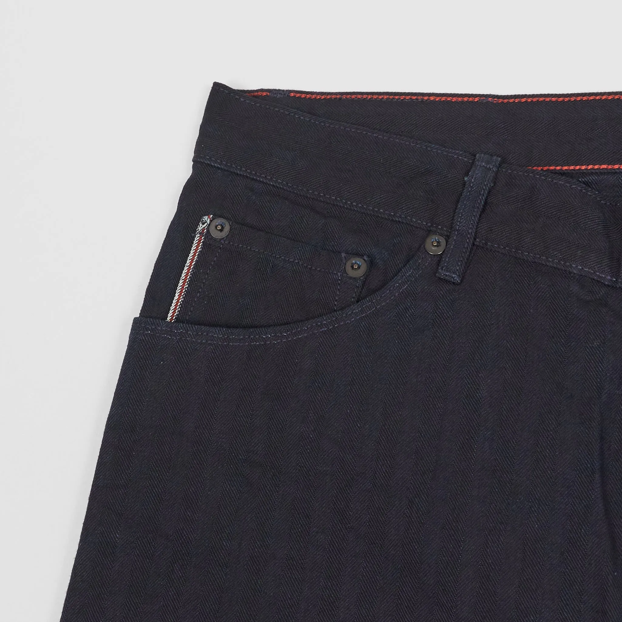 Raleigh Denim Herringbone Indigo 5 Pocket Jeans