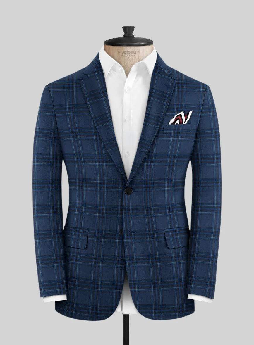 Reda Vale Blue Checks Wool Suit