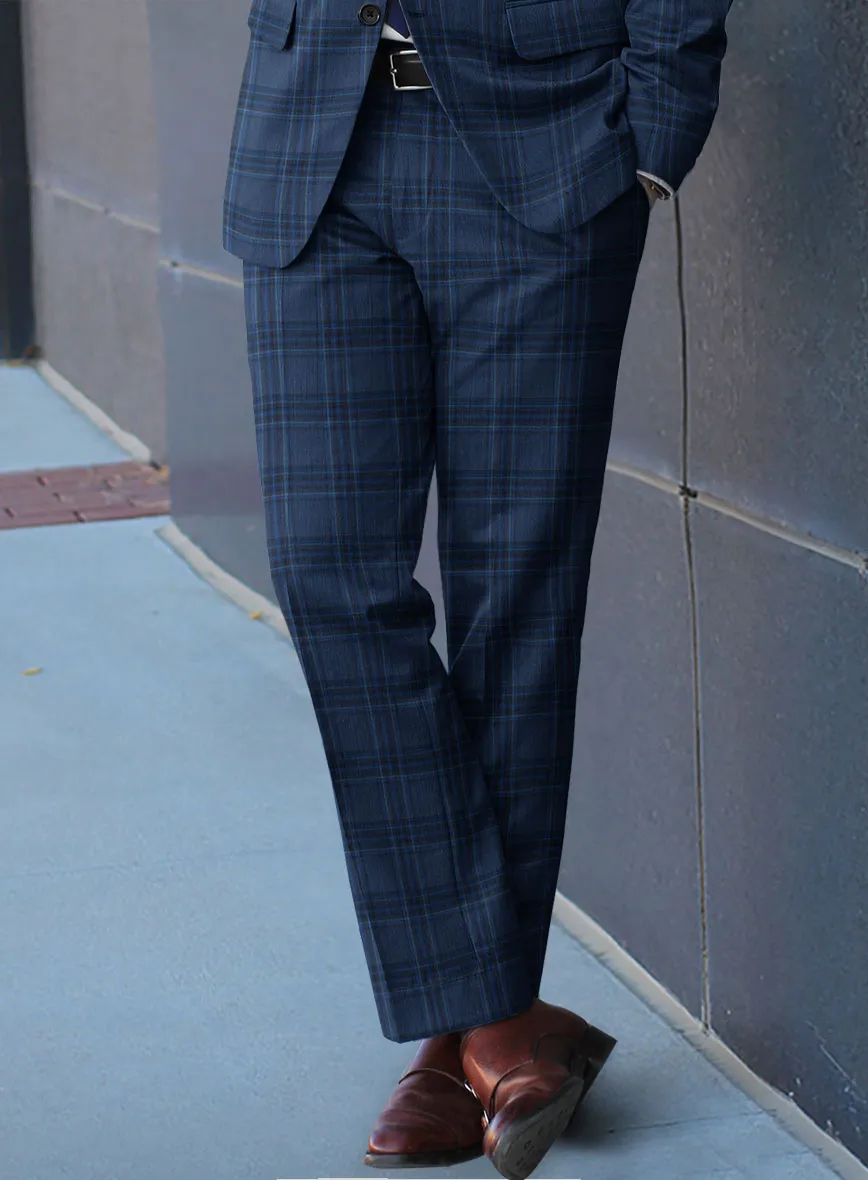 Reda Vale Blue Checks Wool Suit