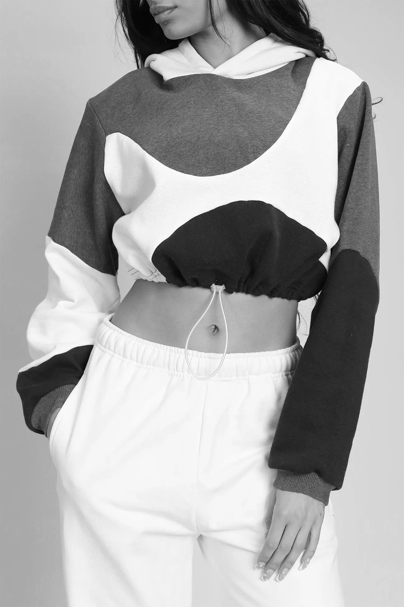 Rework Adidas Wave Crop Sweatshirt - M