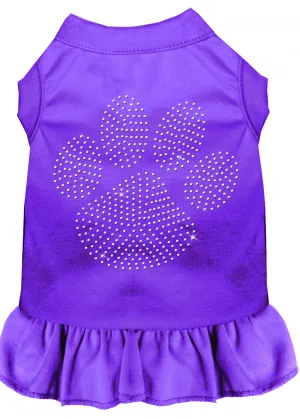 Rhinestone Clear Paw Dress Purple Xxl