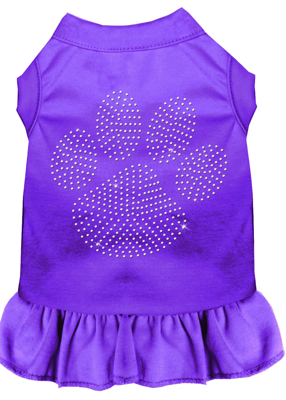 Rhinestone Clear Paw Dress Purple Xxl