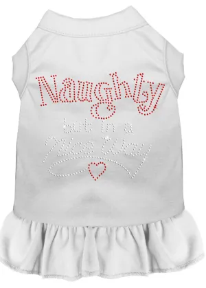 Rhinestone Naughty But In A Nice Way Dress White Sm