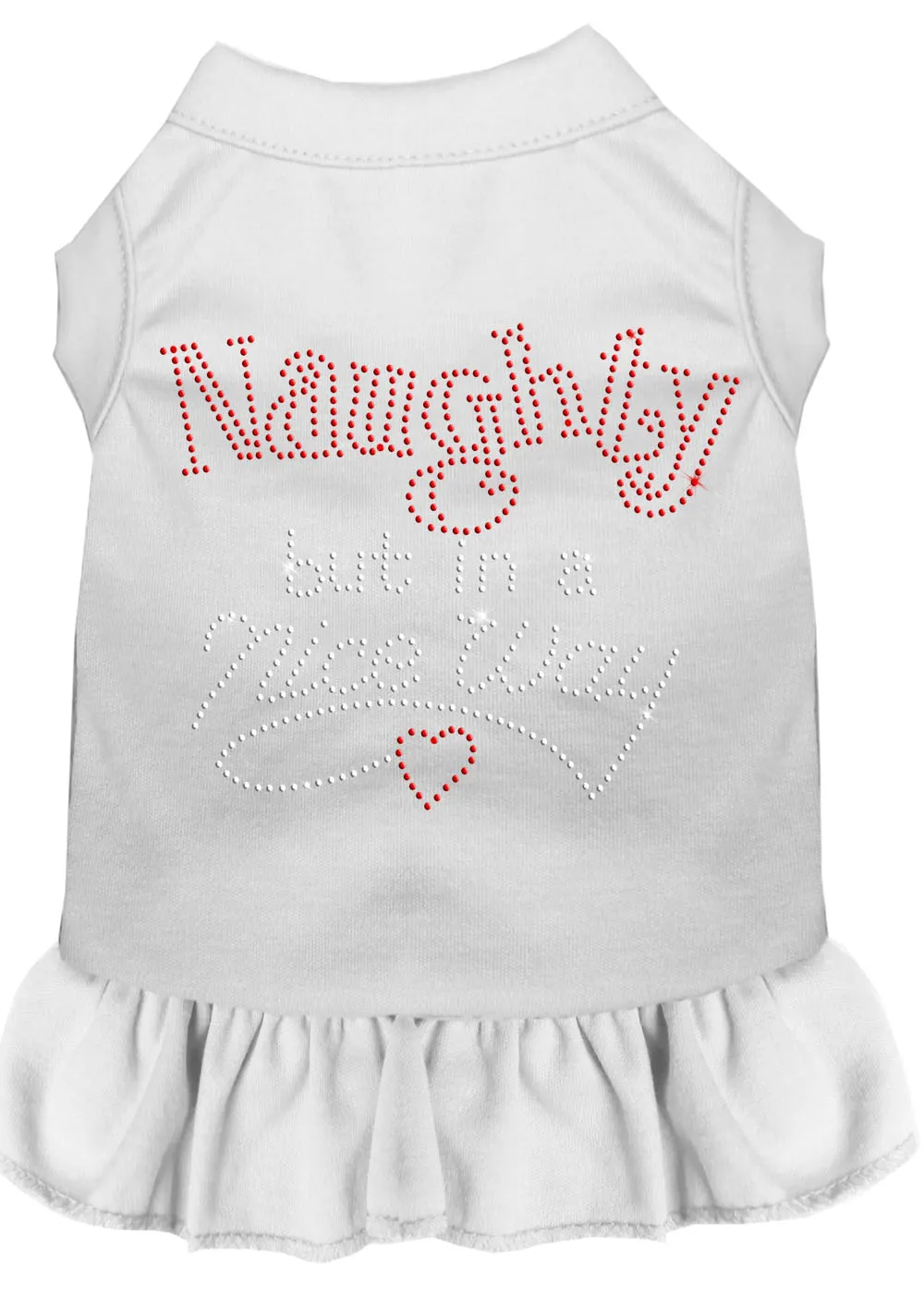 Rhinestone Naughty But In A Nice Way Dress White Sm